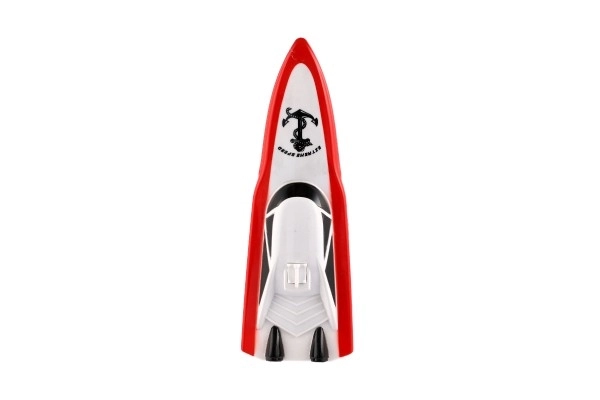 Motorboot/schip in het water RC plastic 19cm op batterijen+oplaadpack+USB 2,4Ghz in doos 26x13x15cm