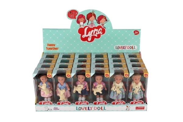 Pop met knuffel plastic 12cm stevig lichaam 3 soorten in doos 7x15x5cm 24st in doos