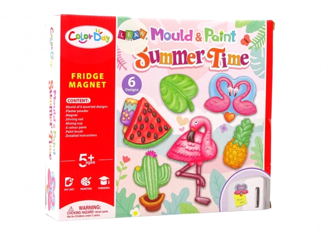 Children's DIY Set for Flamingo Watermelon Plaster Magnets