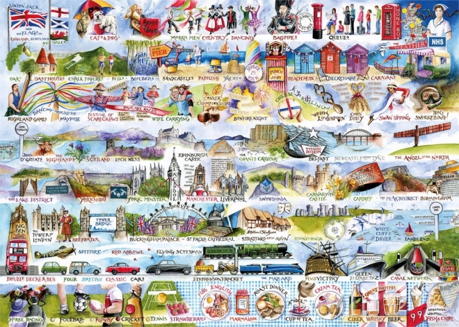 Puzzel Symbolen van het Verenigd Koninkrijk 1000 stukjes