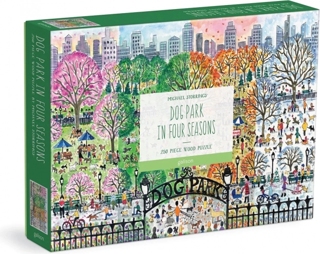 Houten puzzel Hondenpark – vier seizoenen, 250 stukjes