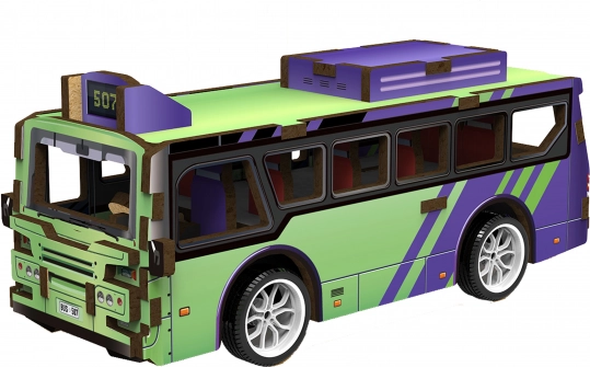 3D Wooden Puzzle Bus