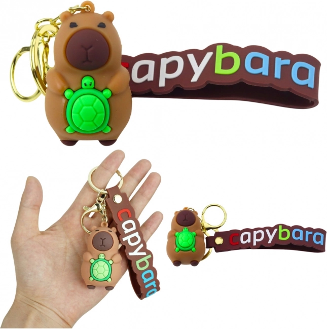 Pendentif Capybara avec tortue
