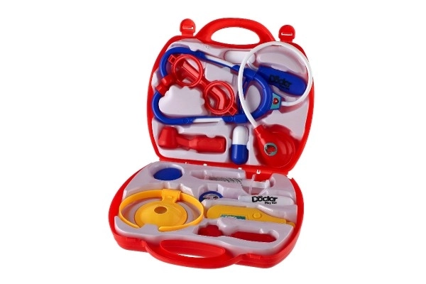 Dokterset van plastic in plastic koffer in blister 23x40x4cm