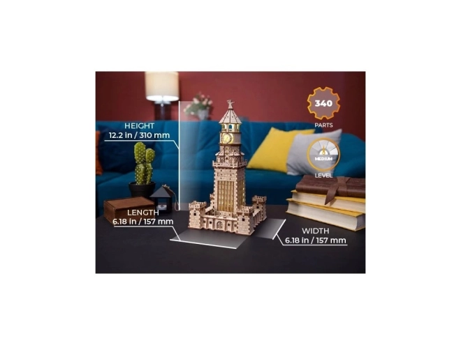 Ugears 3D houten mechanische puzzel Alexandrijnse vuurtoren