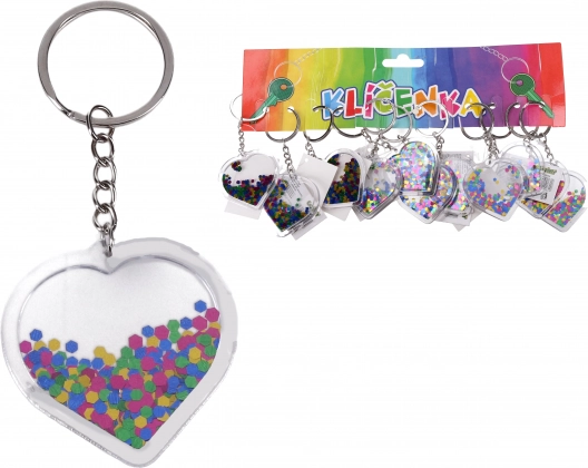 Acrylic Glitter Keychain – Heart