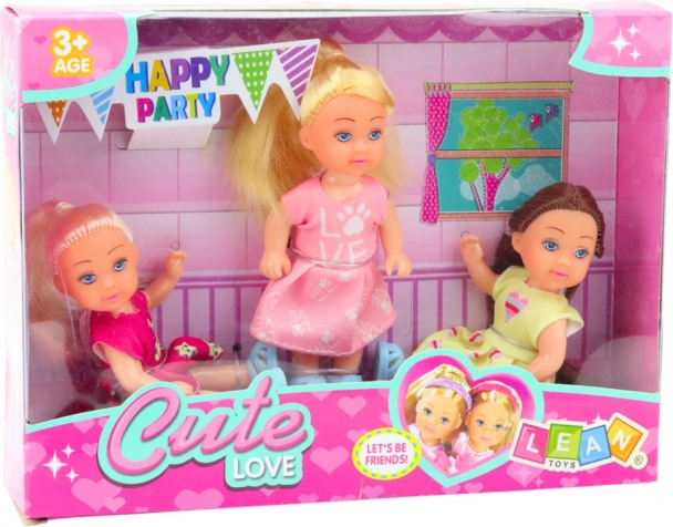 Set of 3 Mini Dolls for a Birthday Party