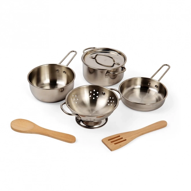 Children's Cookware Set on Stand Bigjigs Toys