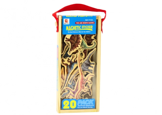Jeux d'aimants en bois Dinosaures ensemble de 20 pièces colorées