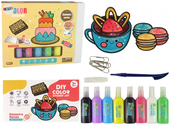 Glass Painting Set Sweets DIY 8 Colors Glitter