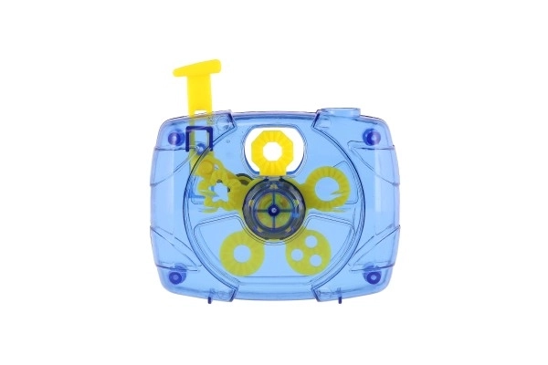 Bublifuk camera mechanisch 9x9cm met inhoud plastic op kaart