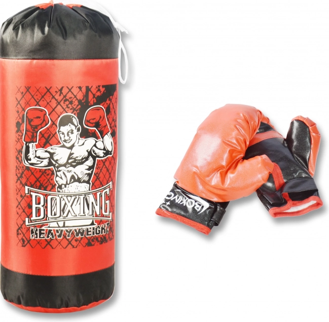 Bokszak met handschoenen 18x49 cm