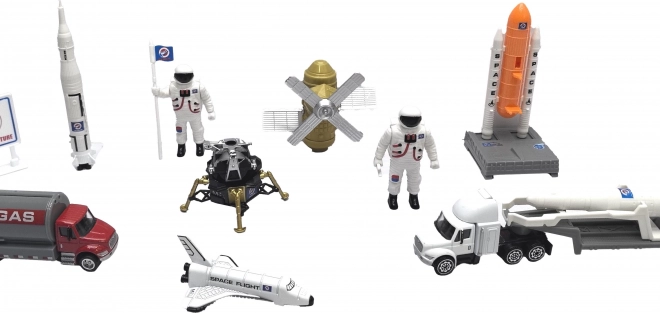Ensemble d'astronautes et de véhicules spatiaux