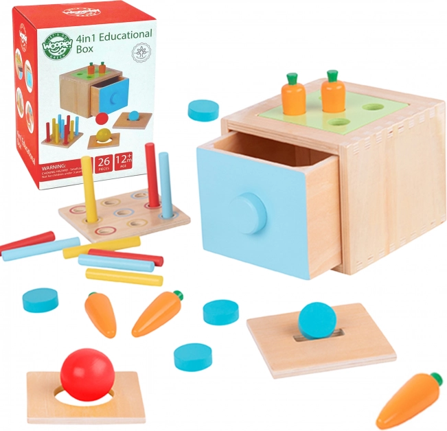 Woopie Green Wooden Educational Drawer Sorting Toy Montessori