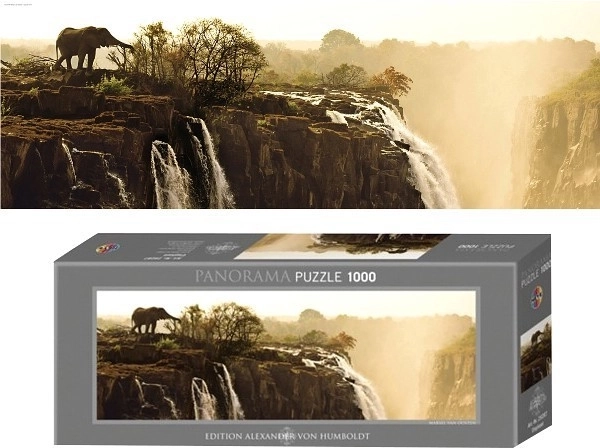 Puzzle panoramique éléphant aux chutes Victoria 1000 pièces