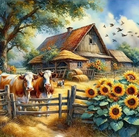 Diamond painting Boerderijhuis 30x40 cm