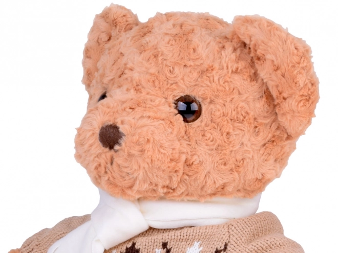 Zachte pluchen teddybeer met trui en sjaal, 60 cm