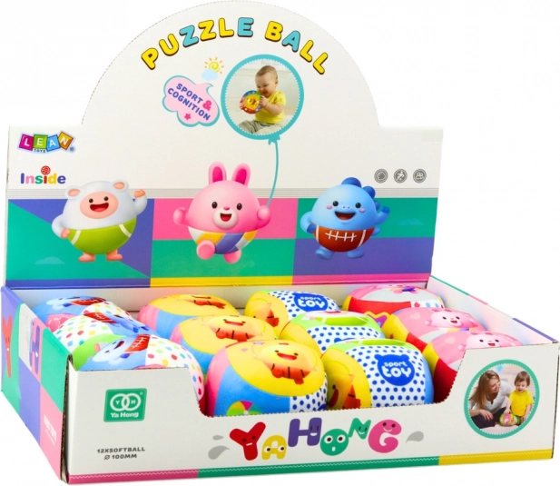Bunter weicher Ball mit Rassel für Babys 9 cm