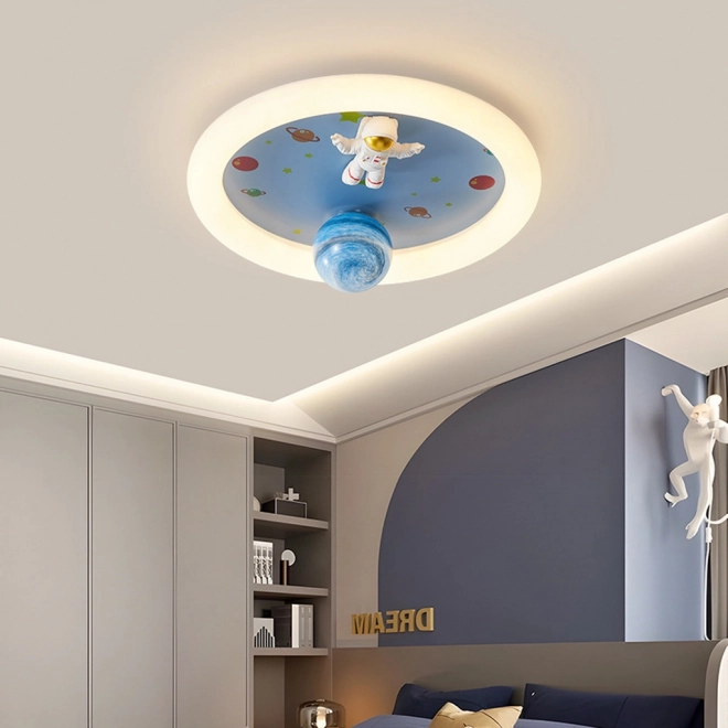 Dimbare LED plafondlamp voor kinderkamer met astronaut