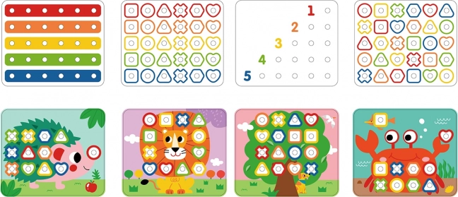 Tooky Toy multifunktionale Tafel mit bunten Schrauben zum Formenlernen