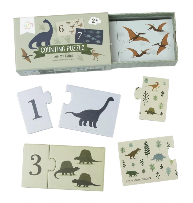 A Little Lovely Company Toewijzing puzzel – Počítání s dinosaury