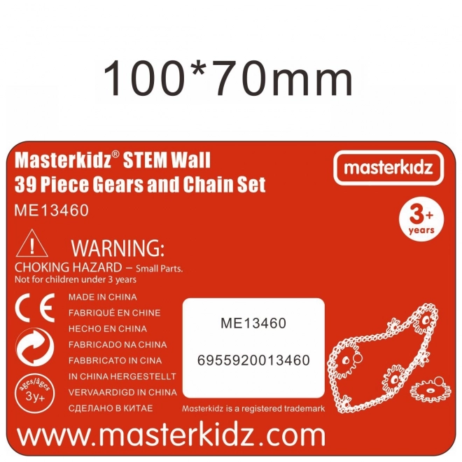 Masterkidz STEM Bord met tandwielen en ketting 39 stuks
