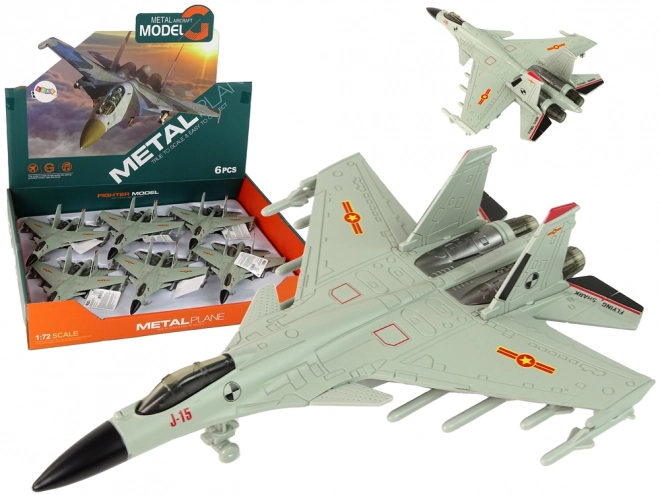 Jachtvliegtuig met wrijvingsaandrijving 1:72 grijs