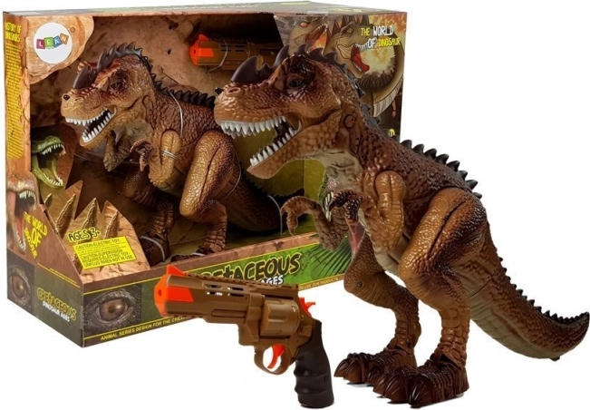 Interactive Tyrannosaurus rex with mist, lights and sounds + blaster