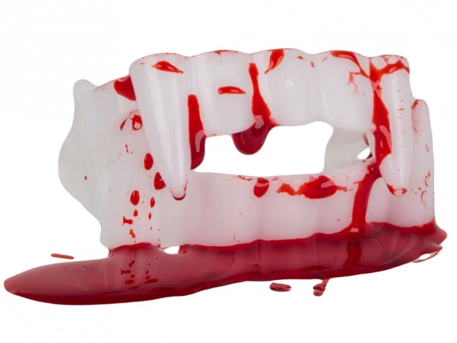 Set van nep tanden en bloed voor Halloween