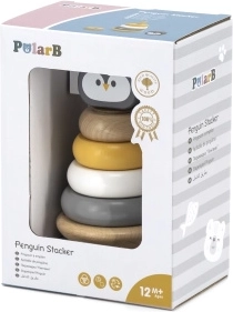 Houten stapelpiramide pinguïn POLARB