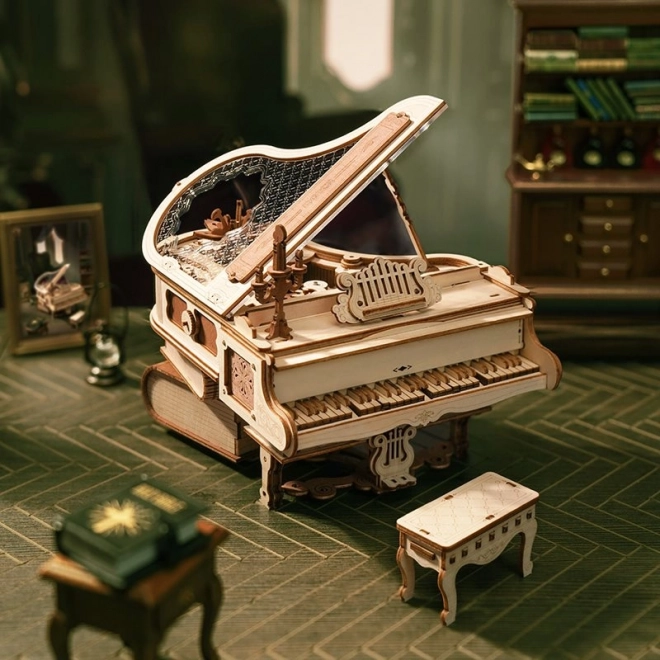 RoboTime 3D Houten mechanische puzzel Magische piano (elektrische aandrijving)