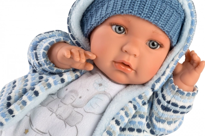 Llorens 42405 BABY ENZO - realistische pop met geluiden en zacht stoffen lichaam - 42 cm