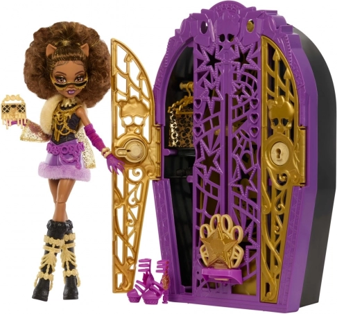 Pop MONSTER HIGH Spookachtige Geheimen Clawdeen Wolf met geheime kast en accessoires