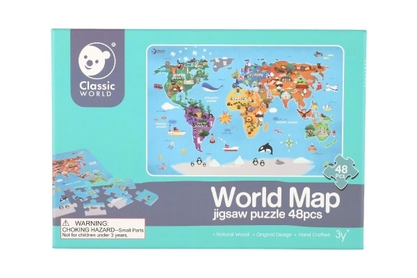 Puzzel Wereldkaart - 48 stukjes