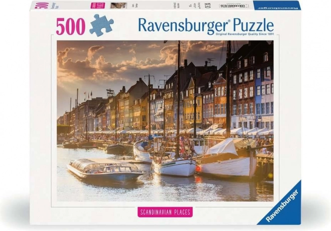 Puzzle Skandinavien: Sonnenuntergang in Kopenhagen 500 Teile
