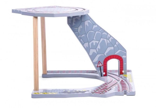 Houten treinset met hijskraan 130 stuks