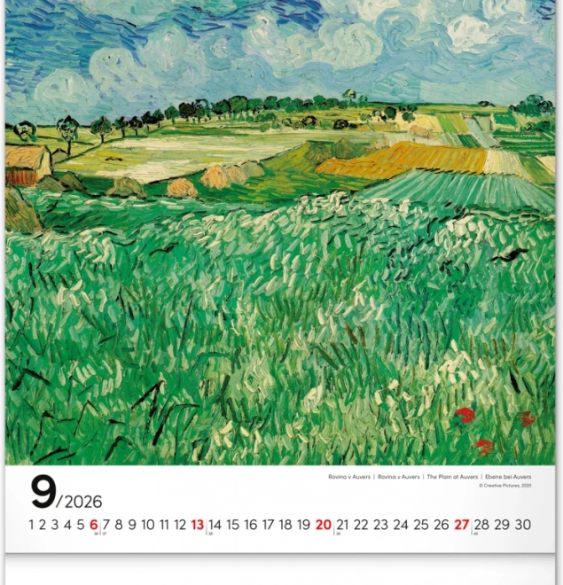 Calendrier mural Vincent van Gogh 2026
