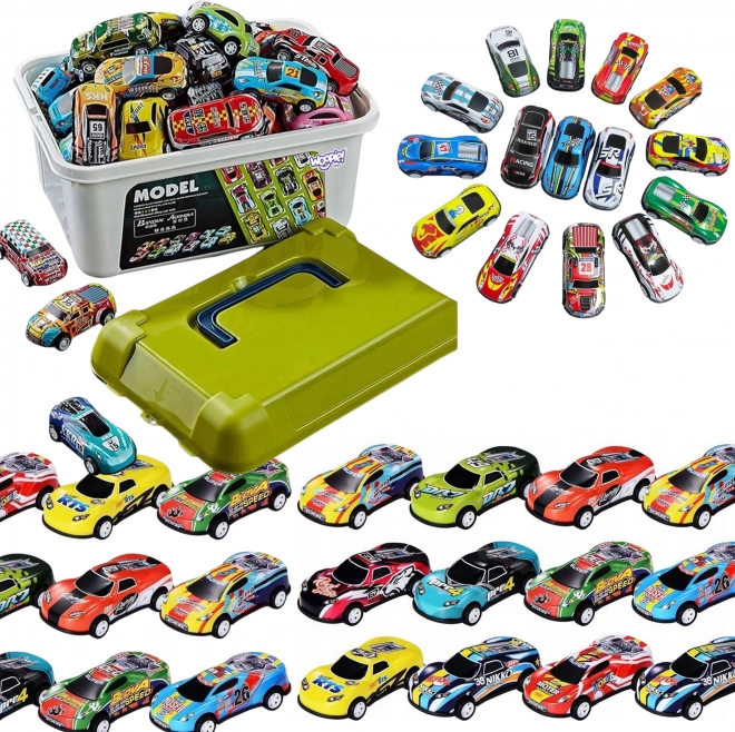 Set of Racing Cars WOOPIE in Box 50 pcs
