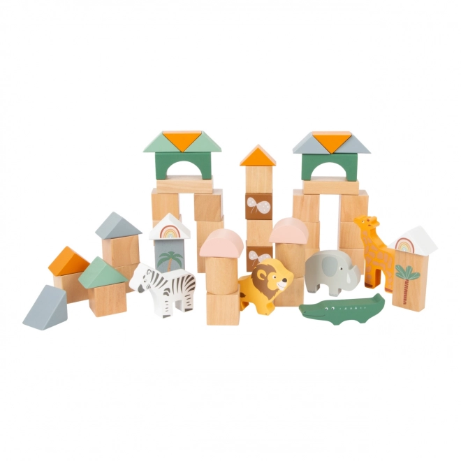 Holzbausteine Safari für Kinder