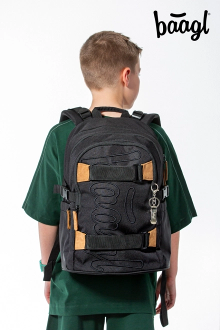 Baagl School Set Skate Darkness: Backpack, Pencil Case, and Bag
