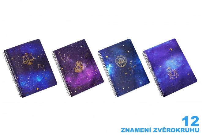 Notitieboek spiraal gelinieerd 18x25 cm, 80 pagina's - Zodiac – Weegschaal