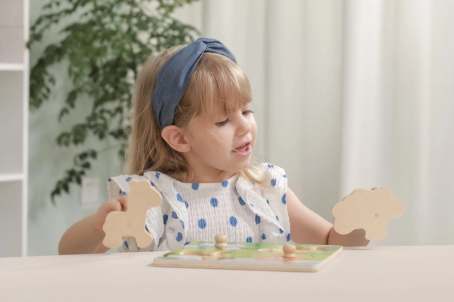Houten inlegpuzzel - wilde dieren