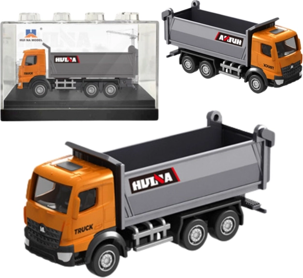 modèle métallique benne HUINA 1:80 orange