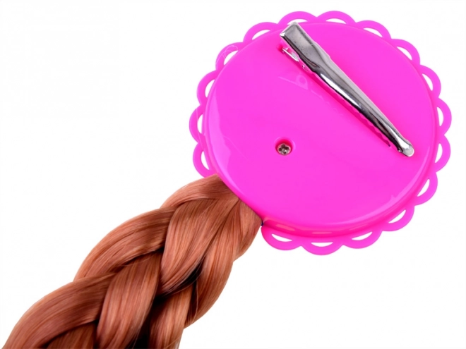 Kostüm-Set Prinzessin mit Krönchen und Zopf – Rosa