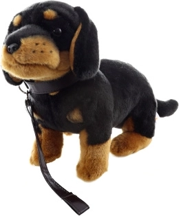 Plush Dachshund with Leash 27 cm Eco-friendly