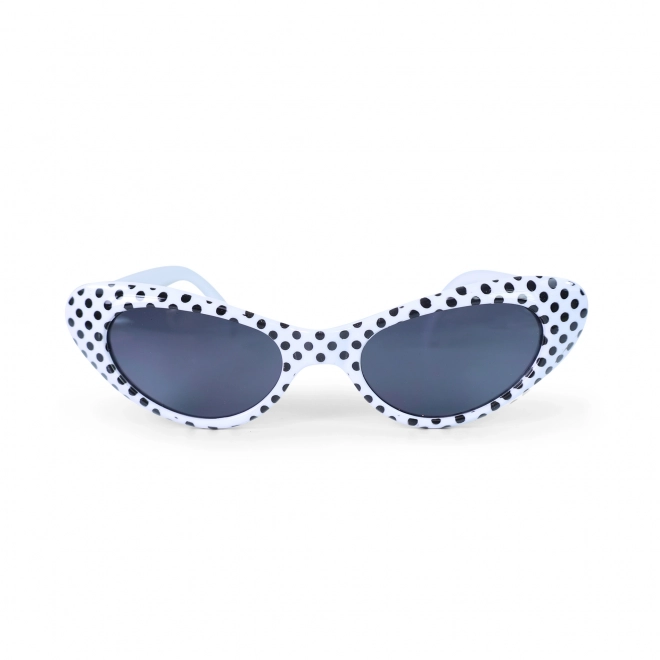 Retro bril wit met zwarte stippen