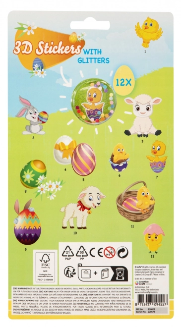 Paasstickers 3D glinsterend