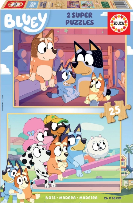 EDUCA Puzzle en bois Bluey 2x25 pièces