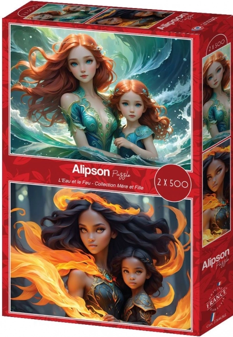 ALIPSON Puzzle Mère et Fille : Eau et Feu 2x500 pièces
