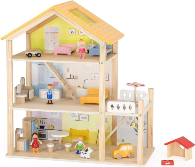 maison de poupées en bois avec figurines et accessoires VIGA PolarB